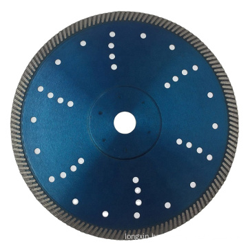 36pcs cooling holes with reinforced center Hot Press turbo diamond saw blade for dry cutting granite